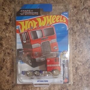Hot Wheels Transformers Optimus Prime Red Toy Truck